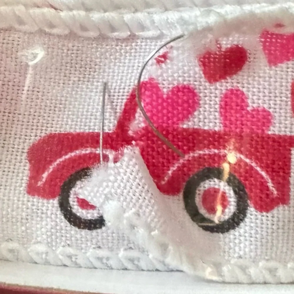 White and Red‎ Heart Ribbon for Crafts